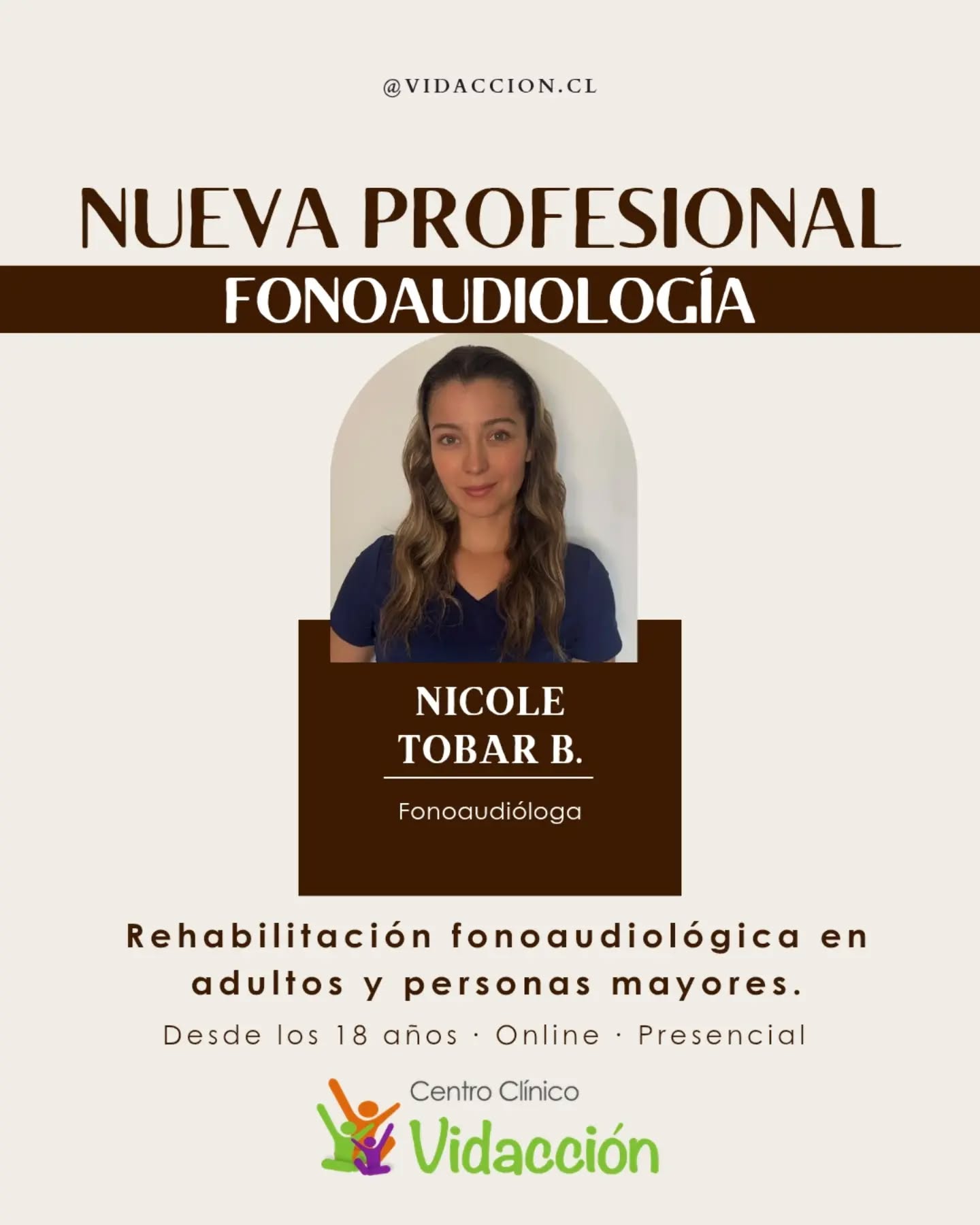 ¡NUEVA PROFESIONAL EN VIDACCIÓN! Te presentamos a Nicole Tobar Baeza, Fonoaudióloga titulada de la U…