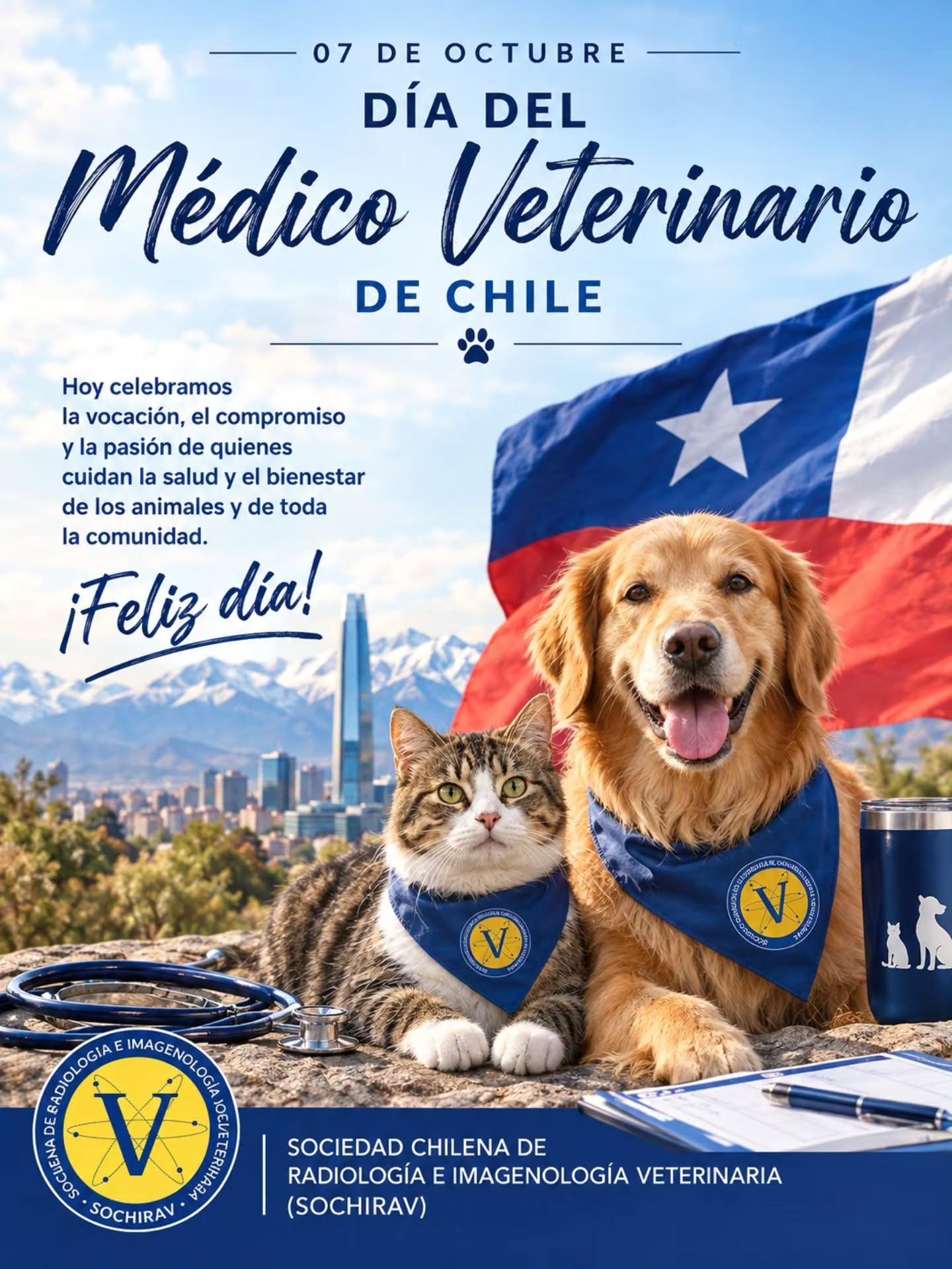 🇨🇱🐾 Día del Médico Veterinario
Hoy celebramos a quienes hicieron de la medicina veterinaria mucho más que una profesión: una vocación al servicio de la salud, el bienestar y la vida de los animales. 💙
Desde SOCHIRAV, queremos enviar un afectuoso saludo a todos nuestros colegas médicos veterinarios de Chile y, especialmente, a quienes han dedicado su camino profesional a la radiología y la imagenología veterinaria, transformando imágenes en información, información en diagnósticos y diagnósticos en mejores oportunidades para nuestros pacientes.
Detrás de cada ecografía, radiografía, tomografía y estudio de imagen hay conocimiento, actualización constante, criterio médico y, sobre todo, un profundo compromiso con cada paciente. 🩻🐾
A nuestros socios, colegas, docentes y a las nuevas generaciones de médicos veterinarios: gracias por contribuir cada día al crecimiento y desarrollo de nuestra profesión.
¡Feliz Día del Médico Veterinario! 💙
Con cariño,
SOCHIRAV
#DíaDelMédicoVeterinario #MédicoVeterinario #MedicinaVeterinaria #VeterinariaChile #SOCHIRAV RadiologíaVeterinaria ImagenologíaVeterinaria DiagnósticoPorImágenes VeterinariosDeChile ImagenologíaVeterinariaChile